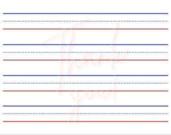 Colored Lined Paper - Double Spaced