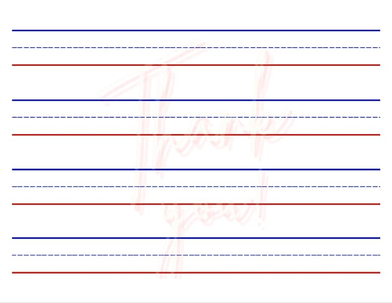 Redline Paper Set Colored Lined Paper - Double Spaced - Etsy