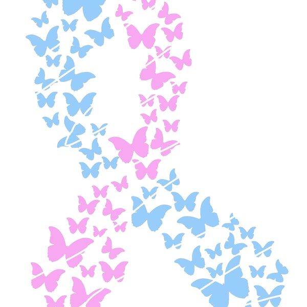 Pregnancy and Infant Loss Awareness PNG - Miscarriage Awareness PNG - Butterfly Ribbon - UPDATED file