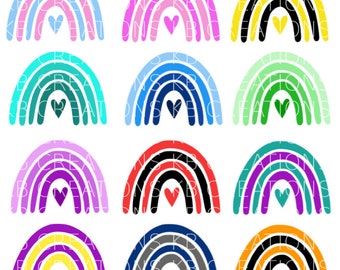 Simple Assorted Rainbows - Rainbow SVG files - Rainbow PNG files