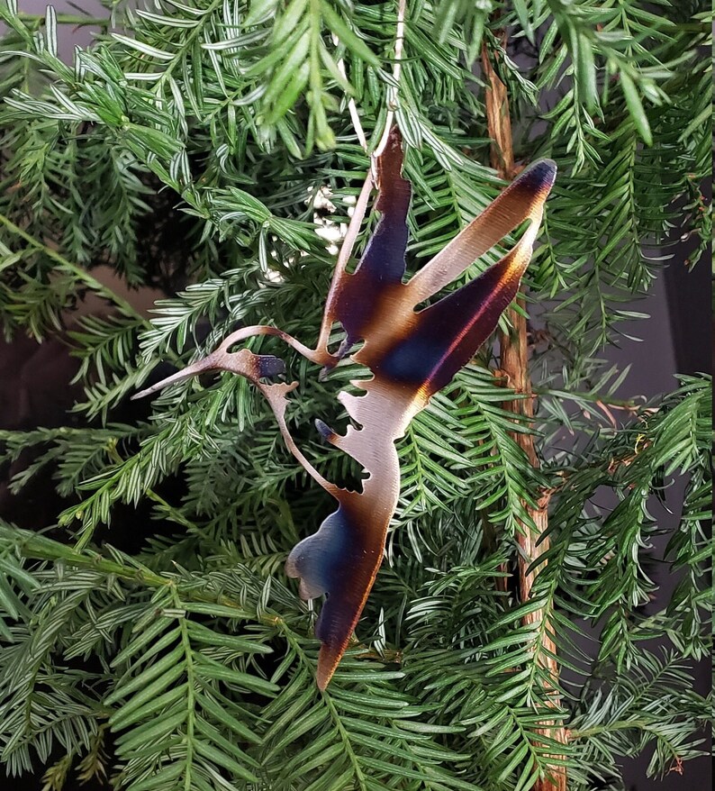 Metal Hummingbird Christmas Ornament Etsy