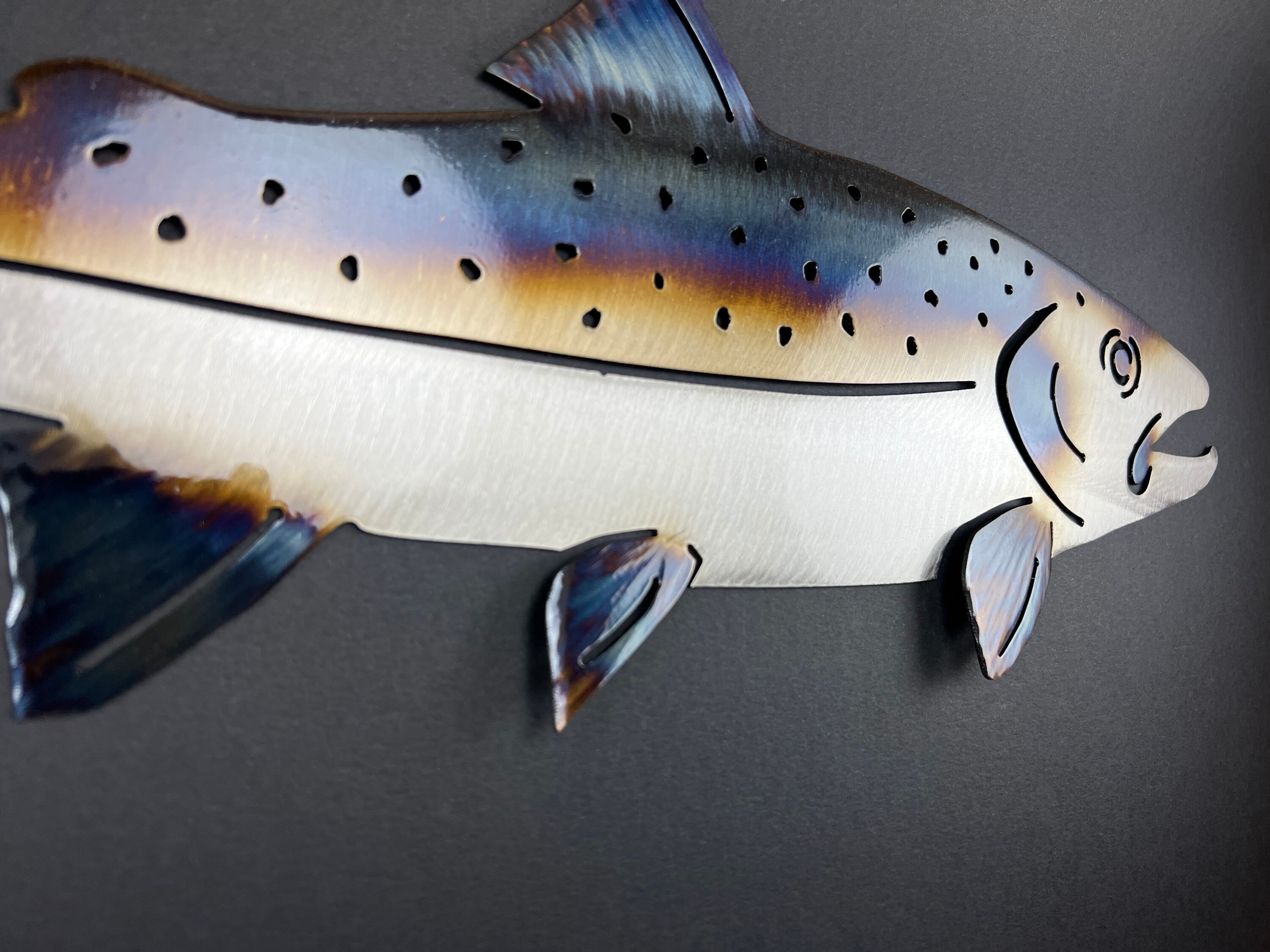 Metal Fish Rainbow Trout/steelhead/salmon Wall Cabin Art 20 