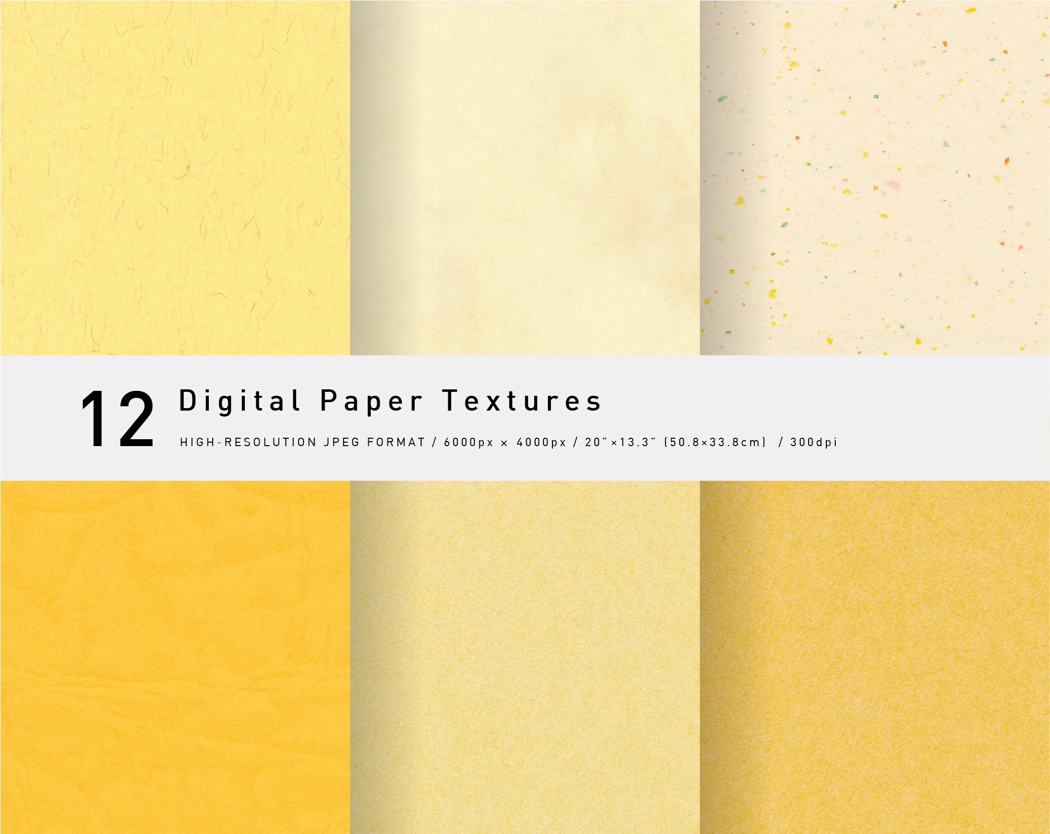 Yellow Kraft paper Digital Paper set jpeg files printable Etsy