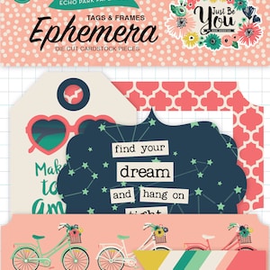 Echo Park Just Be You Frames & Tags Ephemera 33 PCS!