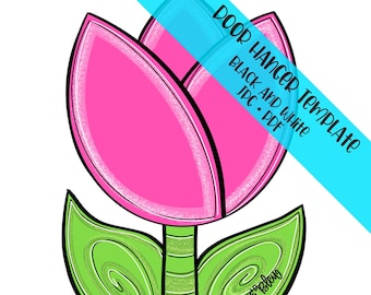 TEMPLATE Door Hanger: Tulip Flower Template
