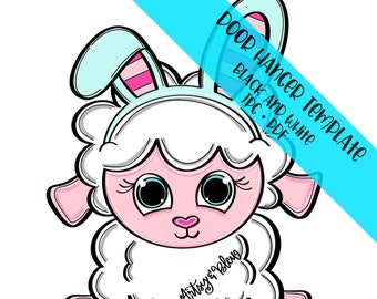 TEMPLATE Door Hanger: Easter Lamb