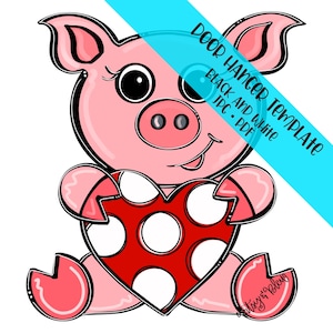 TEMPLATE Door Hanger: Valentine Pig