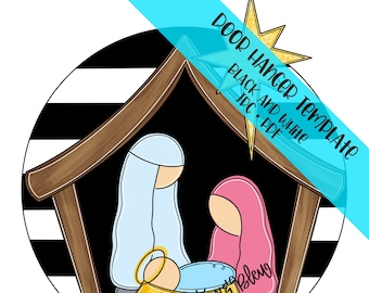 TEMPLATE DOOR HANGER: Nativity