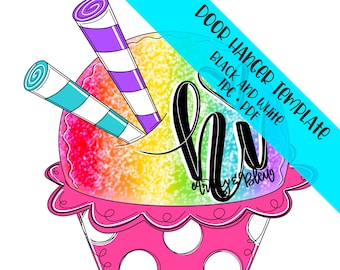 PLANTILLA Colgador de puerta: Cono de nieve