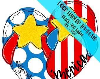 TEMPLATE Door Hanger: Patriotic FlipFlops