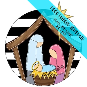 TEMPLATE DOOR HANGER: Nativity image 1