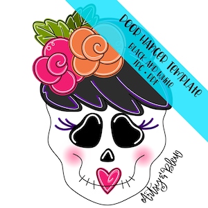 TEMPLATE Door Hanger: Skeleton Woman