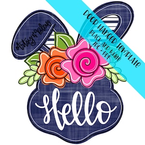 TEMPLATE Door Hanger: Floral Bunny