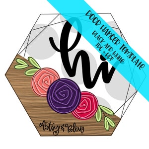 TEMPLATE Door Hanger: Floral Hexagon