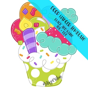 TEMPLATE Door Hanger: Birthday Cupcake
