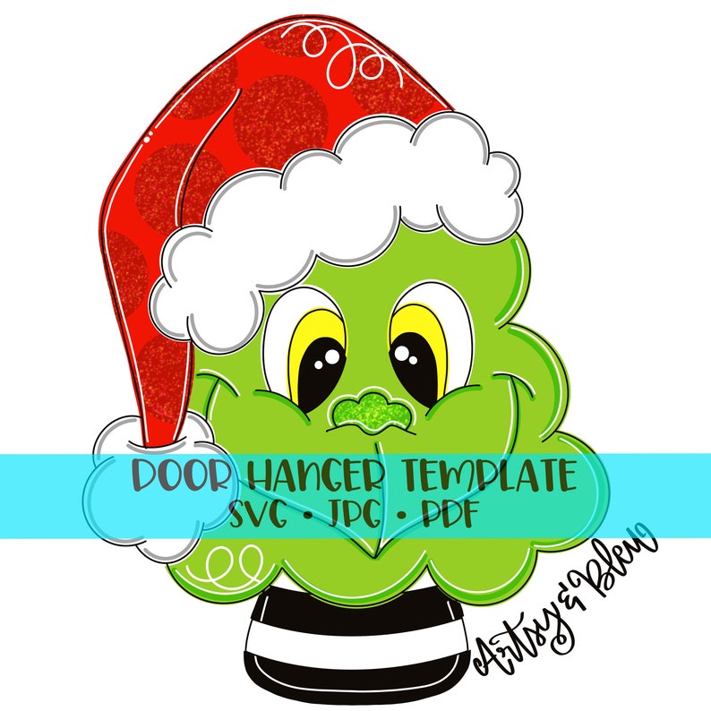 TEMPLATE Door Hanger: Grinch Tree Etsy TEMPLATE Door Hanger: Grinch Tree Etsy