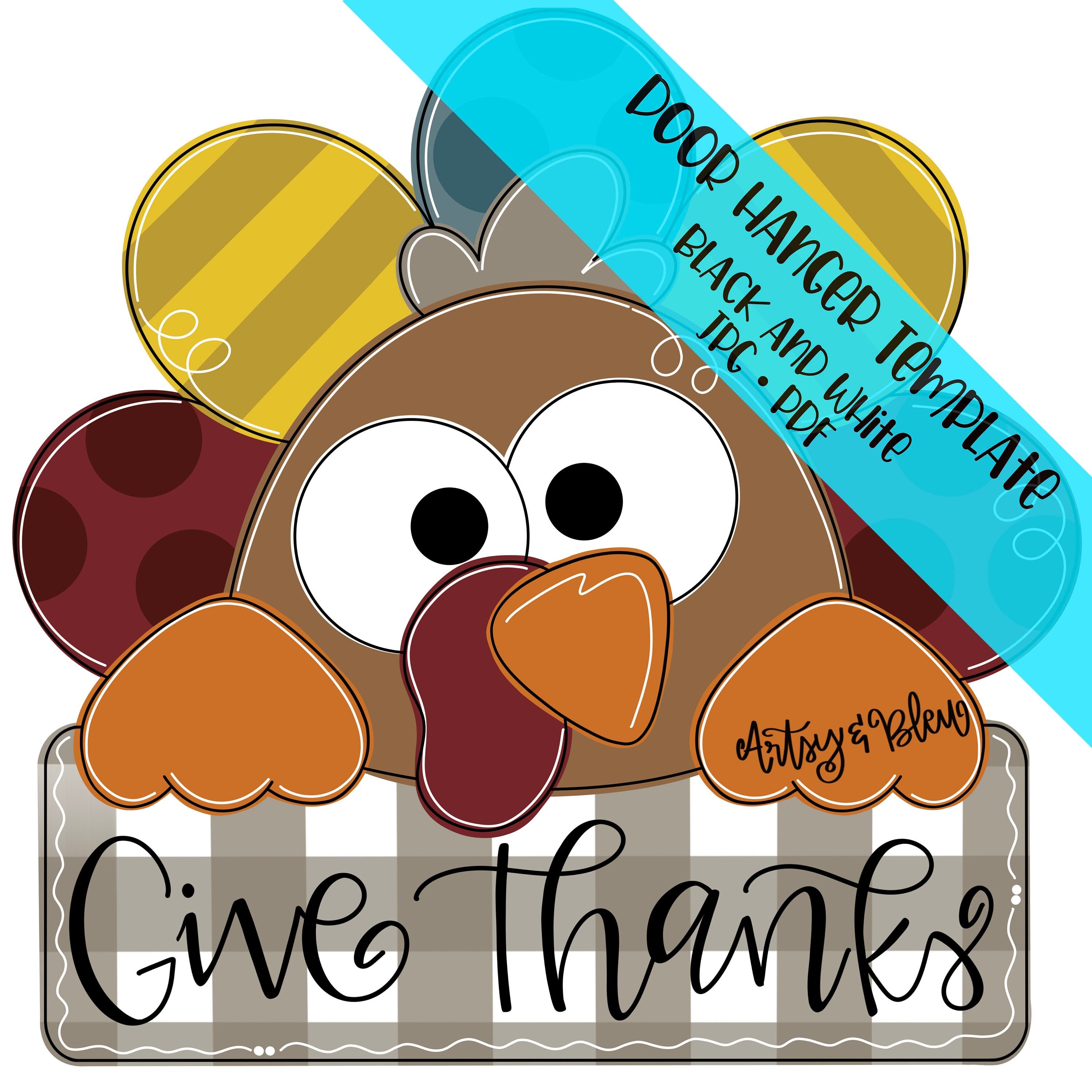 template door hanger: turkey with sign - etsy