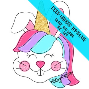 Door Hanger TEMPLATE: Unicorn Bunny