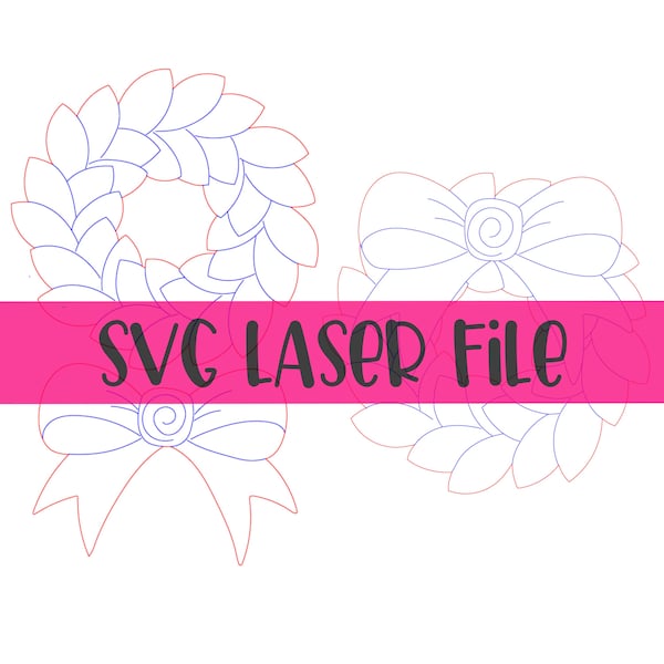 SVG Laserdatei: Kranz oder austauschbare Schleife