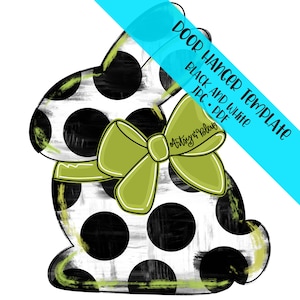 Door Hanger TEMPLATE: Distressed Bunny
