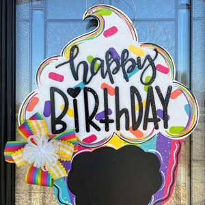 Happy Birthday Chalkboard Cupcake