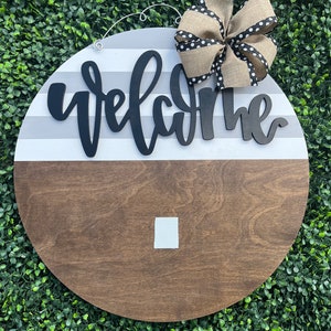 Interchangeable Welcome Base Door Hanger and 1 Attachment of Choice