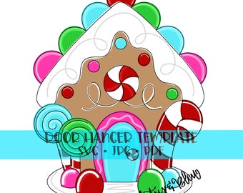 Christmas Gingerbread Door Hanger Template - Etsy