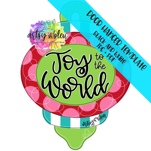 MODÈLE d'affichette de porte : Joy to the World Ornament