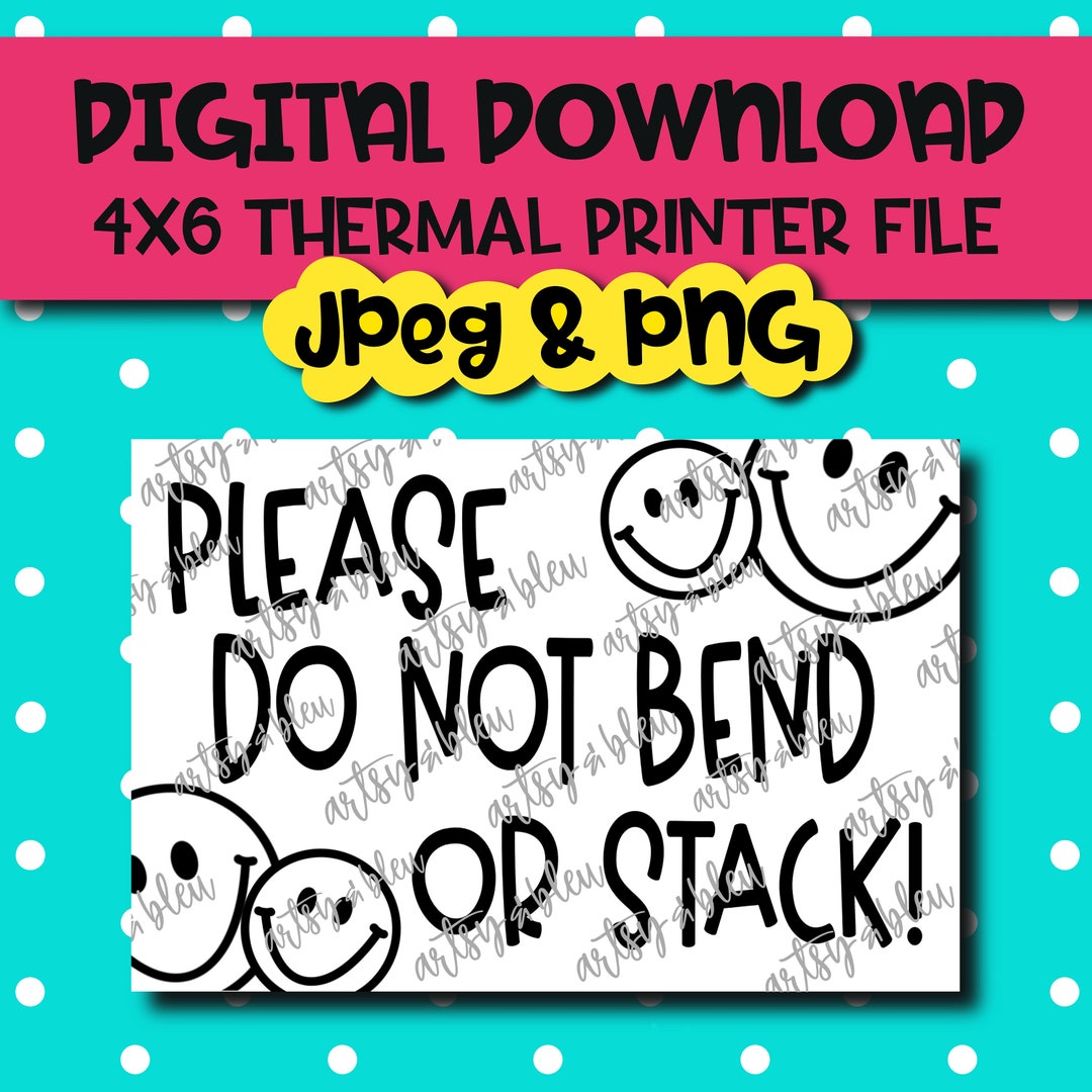 Thermal Label: Do Not Bend or Stack Smiley Face - Etsy