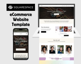 Modello di sito Web di e-commerce Squarespace / Supporto per negozi online / Contenuto della pagina personalizzabile / Supporto per blog / Moduli di contatto