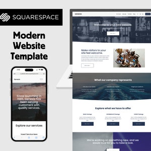 2025 Modern Squarespace Website Template w/ Highly Customizable Layout // Business Tools // Services & Portfolio Pages // Editable Forms