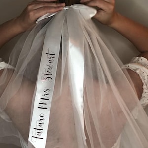 Personalised Hen Party Bride to Be Veil | bachelorette accessories | Party Veil | Future Mrs