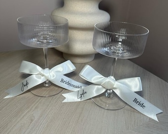 Personalised Bow Ribbons - Bridesmaid/Bride/Maid of Honour