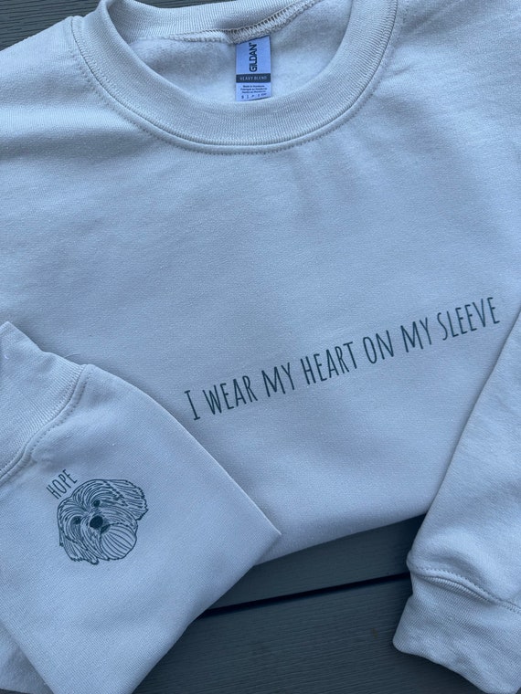 Personalised Pet I Wear My Heart on My Sleeve Jumper Dog 100 Variety of Breeds Sweater Sweat Dog Walking Jumper Etsy Ireland