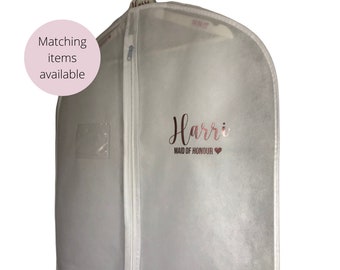 Personalised Wedding Dress Bag - Bride, Bridesmaid, Mother of the Bride - Custom Garment Bag