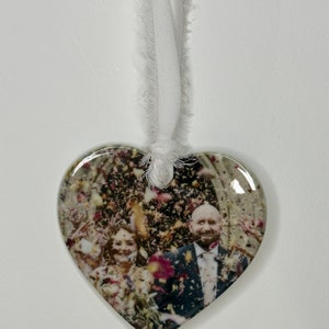 Sac cadeau souvenir personnalisé | Cadeau spécial | Photo personnalisée, Saint-Valentin, Noël, Fête des mères, Sac cadeau en papier recyclable | Bauble en céramique image 5