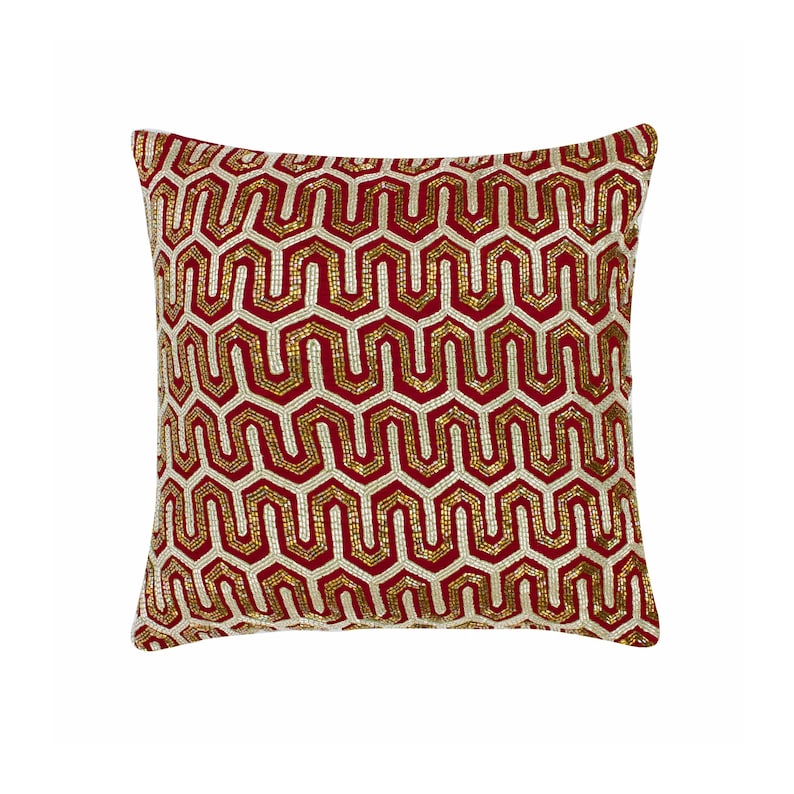 Show Stopper Mustard Yellow Beaded Moroccan 16x16 18x18 20x20 22x22 24x24 26x26 Hand Embroidered Decorative Throw Pillow Covers for Couch