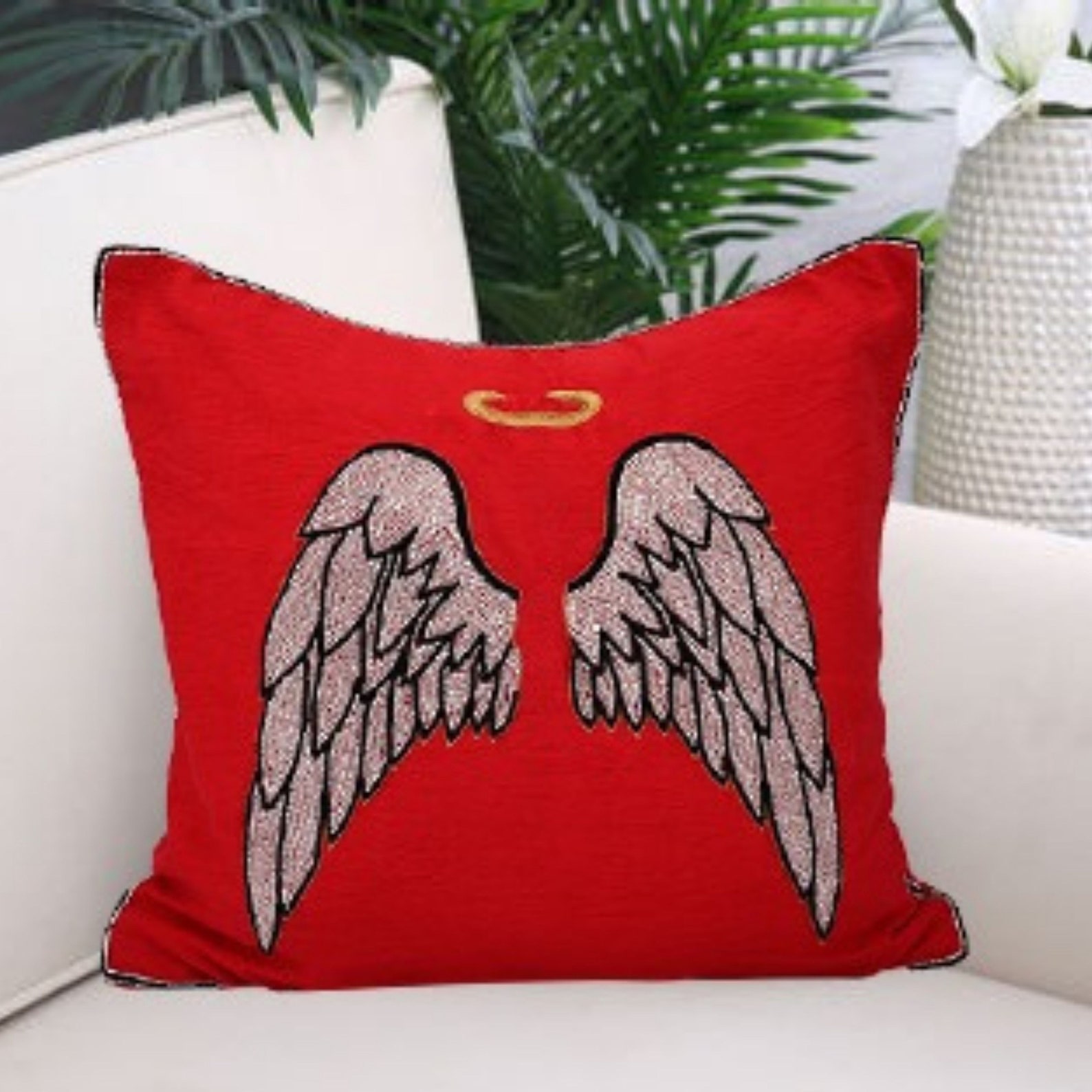 Guardian Angel Pillow Case for Couch and Bedroom Angel Wings Etsy