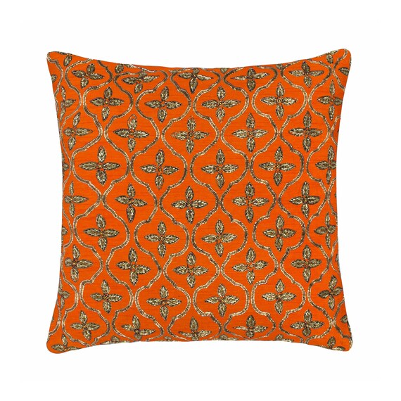 Orange Designer Toss Pillow Cover for Home Decor Etsy
