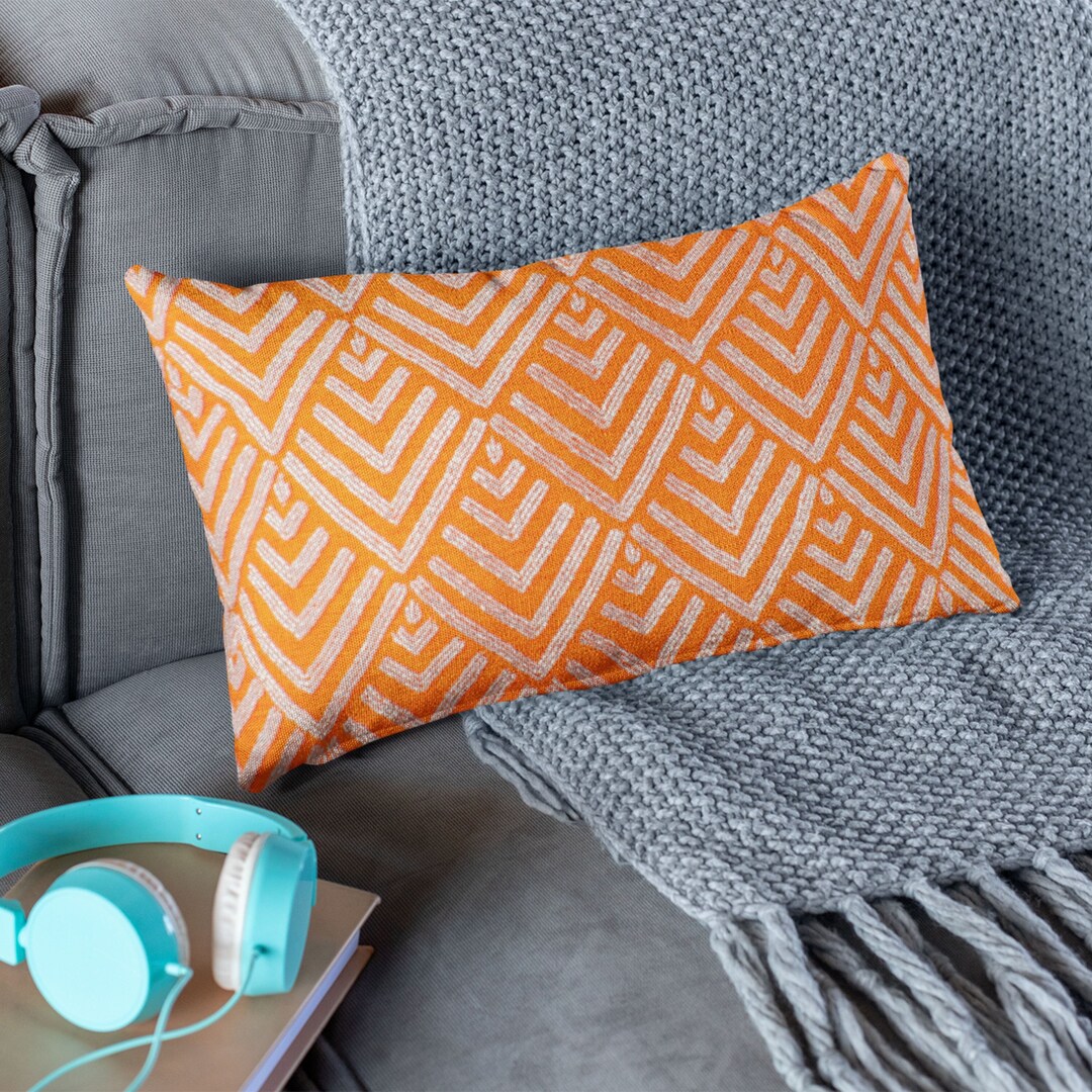 Decorative Orange Pillow Cover 20x20 Orange Pillow Case Etsy