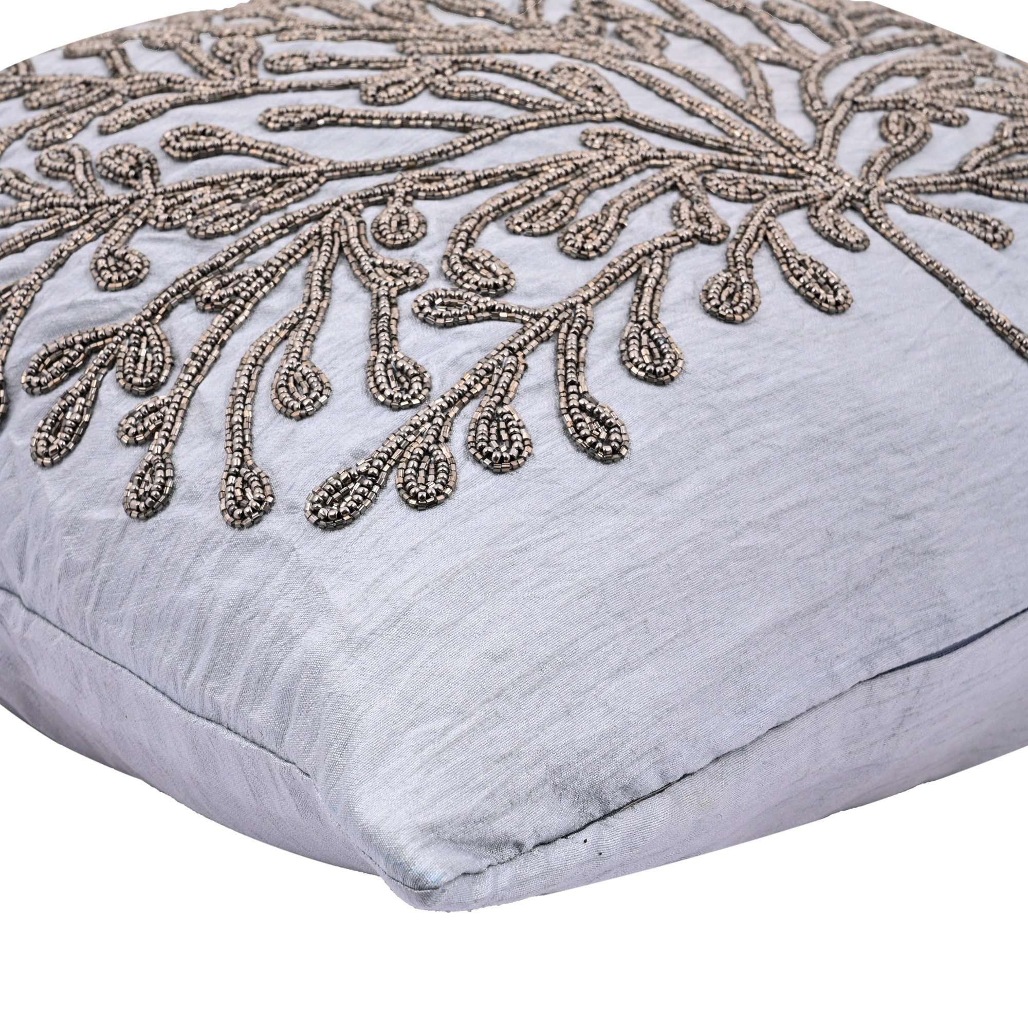 Embellished Embroidered Pillow Case Decorative Gray Euro Etsy