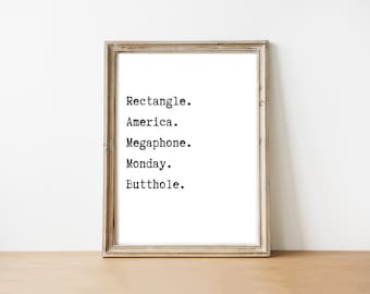 Every Word Ron Swanson Knows- Digital Download, Printable Wall Art