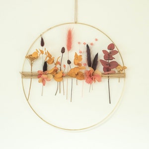 Wall decoration dried flowers "LIV" interior decoration wreath to hang