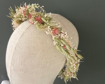 Couronnes fleurs séchées BIANCA accessoires mariage et autres évènements. Bouquets, Peignes, couronnes, boutonnières, bracelets, barrettes.