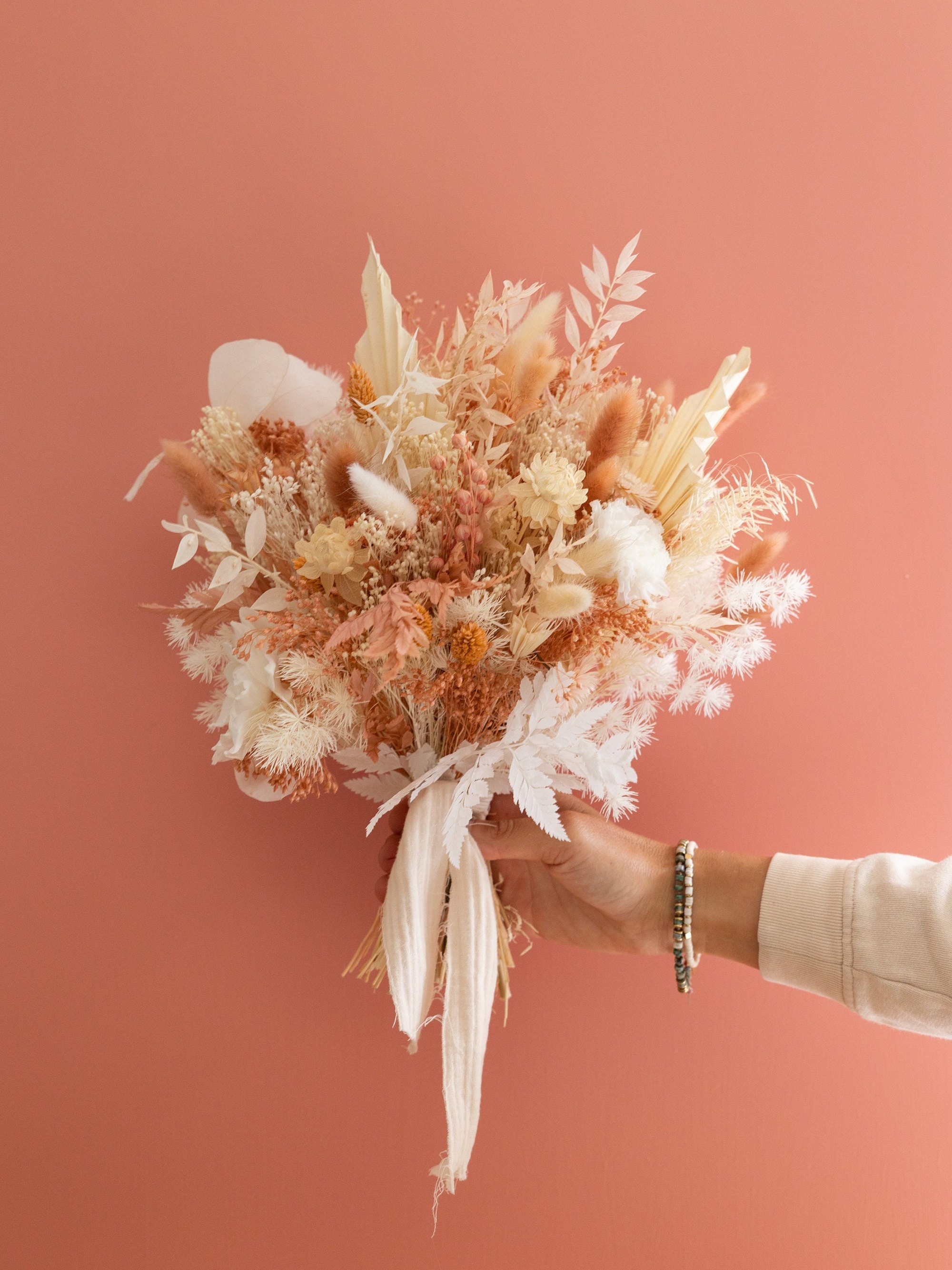 Pink Roma Flower Bouquet, Dried and Preserved Flowers. Beautiful