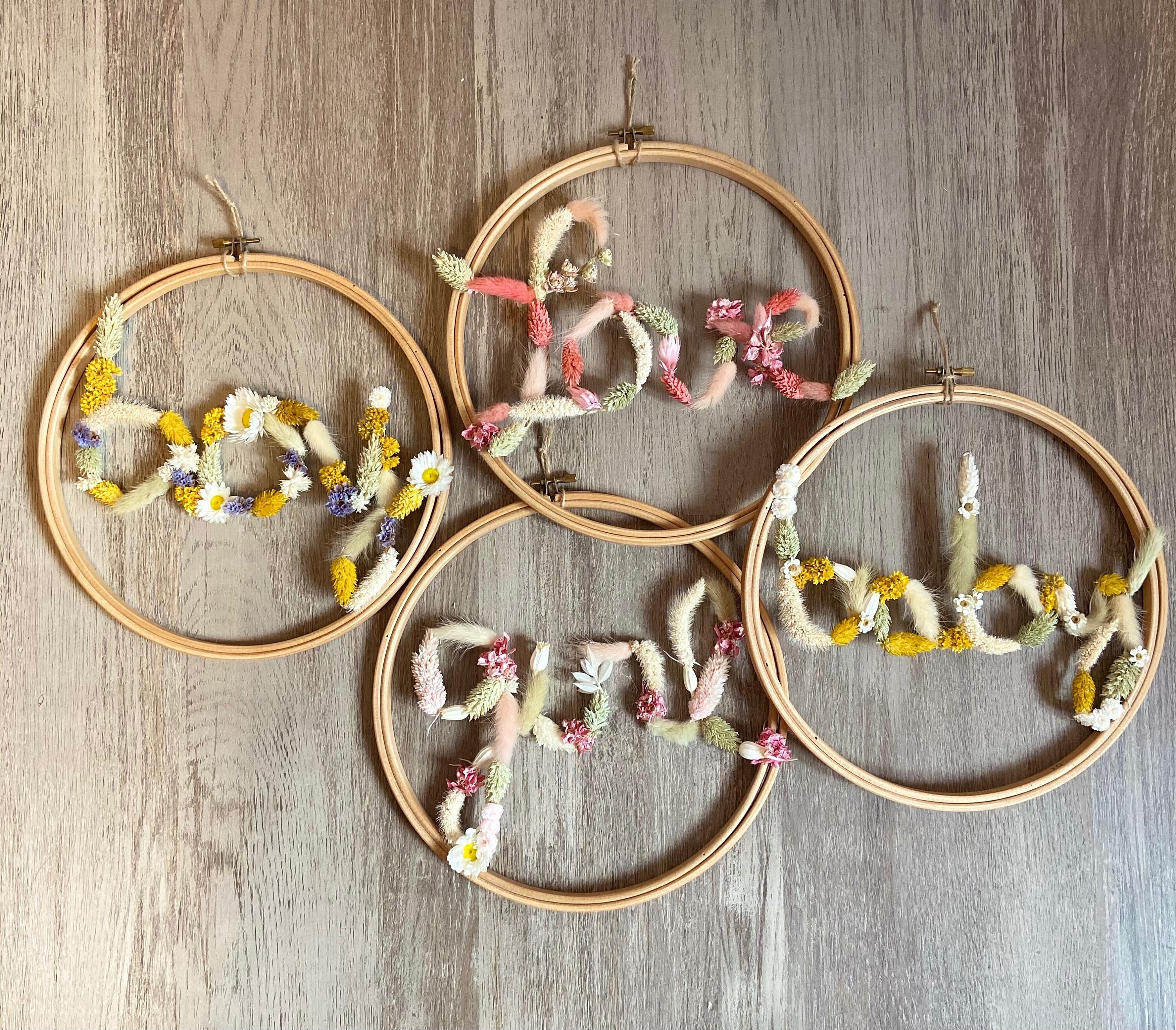 Couronne Message Fleurs Séchées