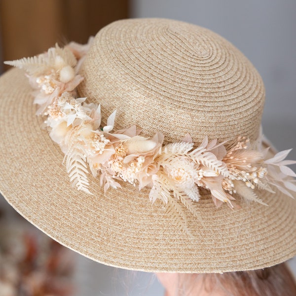 Decoration dried flowers hat