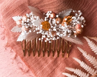 Dried flower comb ROMA collection, Combs, buttonholes, wedding accessories and other events.