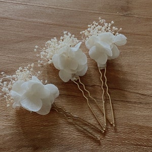 PURE collection wedding accessories dried flowers. Bouquets, combs, crowns, buttonholes, bracelets, barrettes.. LOT 3 EPINGLES