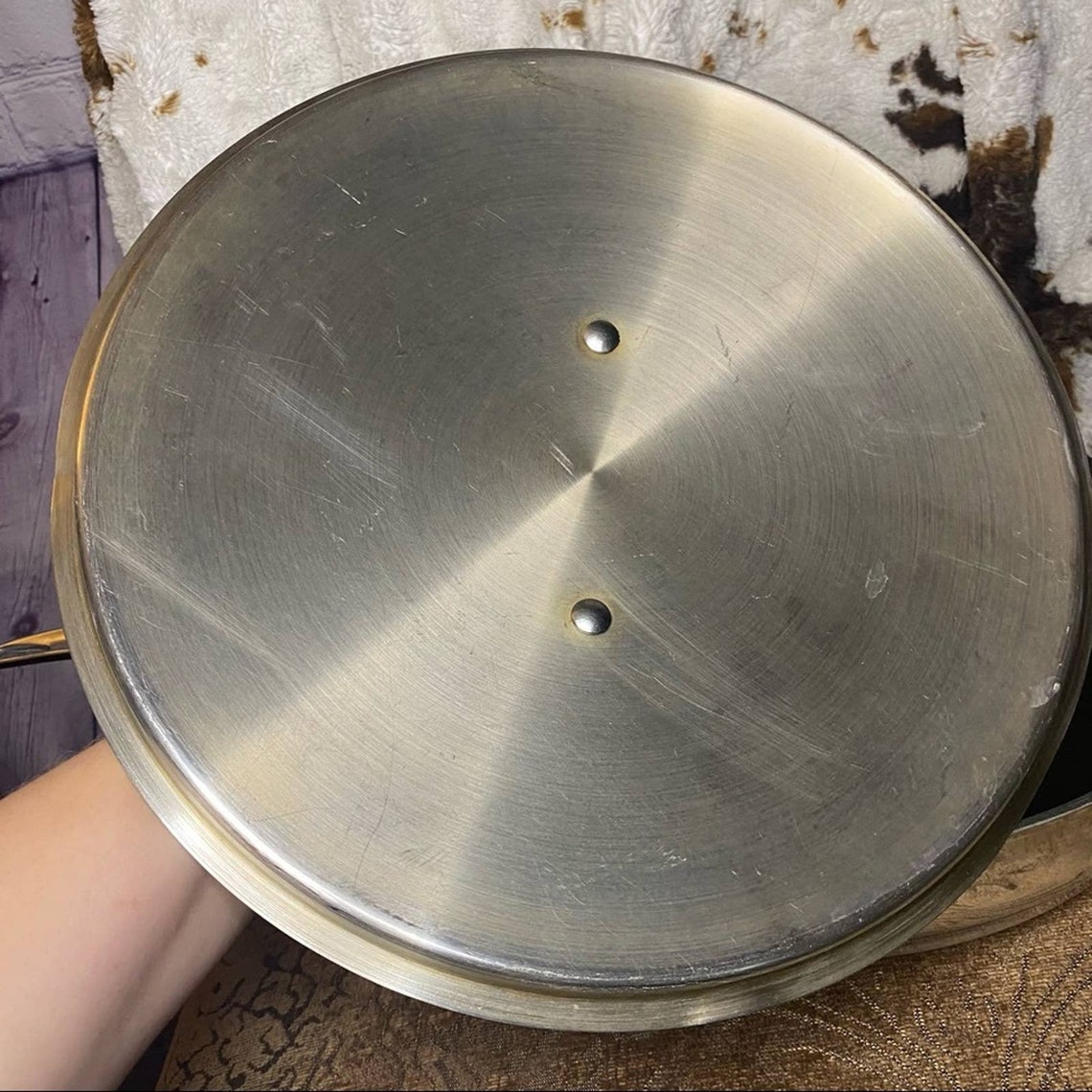 Hoffritz Platinum 12in Large Frying Pan with Lid Etsy